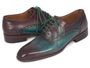 Paul Parkman (FREE Shipping) Men's Green & Bordeaux Plain Toe Oxfords (ID