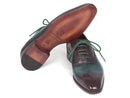 Paul Parkman (FREE Shipping) Men's Green & Bordeaux Plain Toe Oxfords (ID