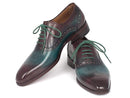 Paul Parkman (FREE Shipping) Men's Green & Bordeaux Plain Toe Oxfords (ID
