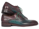 Paul Parkman (FREE Shipping) Men's Green & Bordeaux Plain Toe Oxfords (ID