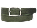 Paul Parkman (FREE Shipping) Men's Green Genuine Ostrich Belt (ID