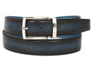 Paul Parkman (FREE Shipping) Men's Leather Belt Dual Tone Brown & Blue (ID