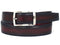 Paul Parkman (FREE Shipping) Men's Leather Belt Dual Tone Navy & Bordeaux (ID