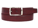 Paul Parkman (FREE Shipping) Men's Leather Belt Hand-Painted Bordeaux (ID