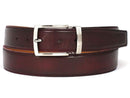 Paul Parkman (FREE Shipping) Men's Leather Belt Hand-Painted Dark Bordeaux (ID