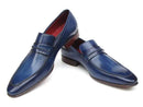 Paul Parkman (FREE Shipping) Men's Loafers Shoes Navy Leather Upper and Leather Sole (ID