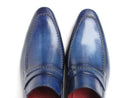 Paul Parkman (FREE Shipping) Men's Loafers Shoes Navy Leather Upper and Leather Sole (ID