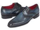 Paul Parkman (FREE Shipping) Men's Navy & Blue Medallion Toe Derby Shoes (ID