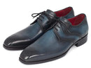 Paul Parkman (FREE Shipping) Men's Navy & Blue Medallion Toe Derby Shoes (ID