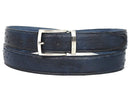 Paul Parkman (FREE Shipping) Men's Navy Genuine Ostrich Belt (ID