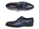 Paul Parkman (FREE Shipping) Men's Parliament Blue Derby Shoes Leather Upper and Leather Sole (ID