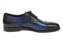 Paul Parkman (FREE Shipping) Men's Parliament Blue Derby Shoes Leather Upper and Leather Sole (ID