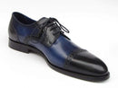 Paul Parkman (FREE Shipping) Men's Parliament Blue Derby Shoes Leather Upper and Leather Sole (ID