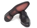 Paul Parkman (FREE Shipping) Men's Penny Loafers Black Calfskin (ID