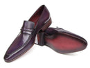 Paul Parkman (FREE Shipping) Men's Purple Loafers Handmade Slip-On Shoes (ID