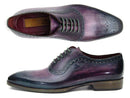 Paul Parkman (FREE Shipping) Men's Purple & Navy Medallion Toe Oxfords (ID