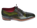 Paul Parkman (FREE Shipping) Men's Side Handsewn Captoe Oxfords Green (ID