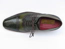 Paul Parkman (FREE Shipping) Men's Side Handsewn Captoe Oxfords Green (ID