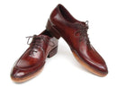 Paul Parkman (FREE Shipping) Men's Side Handsewn Split-toe Burgundy Oxfords (ID