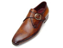 Paul Parkman (FREE Shipping) Men's Single Monkstraps Brown Leather (ID