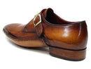 Paul Parkman (FREE Shipping) Men's Single Monkstraps Brown Leather (ID