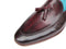 Paul Parkman (FREE Shipping) Men's Tassel Loafers Black & Purple Shoes (ID#049-BLK-PURP) PAUL PARKMAN