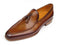 Paul Parkman (FREE Shipping) Men's Tassel Loafers Camel & Brown Hand-Painted (ID