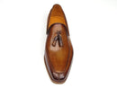 Paul Parkman (FREE Shipping) Men's Tassel Loafers Camel & Brown Hand-Painted (ID