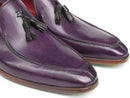 Paul Parkman (FREE Shipping) Men's Tassel Loafers Purple Hand Painted Leather (ID