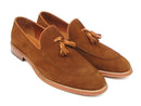 Paul Parkman (FREE Shipping) Men's Tassel Loafers Tobacco Suede Shoes (ID