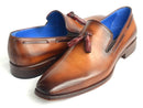 Paul Parkman (FREE Shipping) Men's Tassel Loafers Walnut Leather Sole Leather Upper (ID