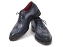 Paul Parkman (FREE Shipping) Men's Triple Leather Sole Wingtip Brogues Blue (ID