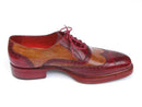 Paul Parkman (FREE Shipping) Men's Triple Leather Sole Wingtip Brogues Bordeaux & Camel (ID