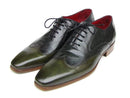 Paul Parkman (FREE Shipping) Men's Wingtip Oxford Floater Leather Green (ID