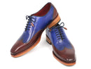 Paul Parkman (FREE Shipping) Men's Wingtip Oxford Goodyear Welted Blue & Brown (ID