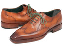 Paul Parkman (FREE Shipping) Men's Wingtip Oxford Goodyear Welted Camel Brown (ID