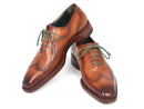 Paul Parkman (FREE Shipping) Men's Wingtip Oxford Goodyear Welted Camel Brown (ID