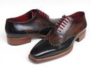 Paul Parkman (FREE Shipping) Men's Wingtip Oxford Goodyear Welted Navy Red Black (ID