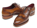 Paul Parkman (FREE Shipping) Men's Wingtip Oxford Goodyear Welted Tobacco (ID