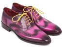 Paul Parkman (FREE Shipping) Men's Wingtip Oxfords Lilac Handpainted Calfskin (ID