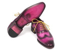 Paul Parkman (FREE Shipping) Men's Wingtip Oxfords Lilac Handpainted Calfskin (ID