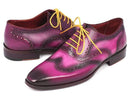 Paul Parkman (FREE Shipping) Men's Wingtip Oxfords Lilac Handpainted Calfskin (ID