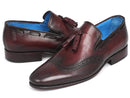 Paul Parkman (FREE Shipping) Men's Wingtip Tassel Loafers Bordeaux (ID