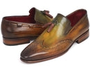 Paul Parkman (FREE Shipping) Men's Wingtip Tassel Loafers Green (ID