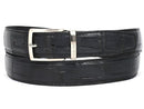 Paul Parkman (FREE Shipping) Men's Black Genuine Crocodile Belt (ID