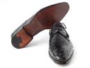 Paul Parkman (FREE Shipping) Men's Black Genuine Ostrich Derby Shoes (ID