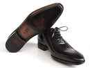 Paul Parkman (FREE Shipping) Men's Black Leather Oxfords - Side Handsewn Leather Upper and Leather Sole (ID