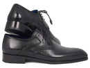 Paul Parkman (FREE Shipping) Men's Black Medallion Toe Derby Shoes (ID