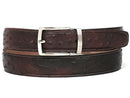 Paul Parkman (FREE Shipping) Men's Brown Genuine Ostrich Belt (ID