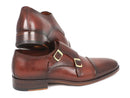 Paul Parkman (FREE Shipping) Men's Cap-Toe Double Monkstraps Brown (ID